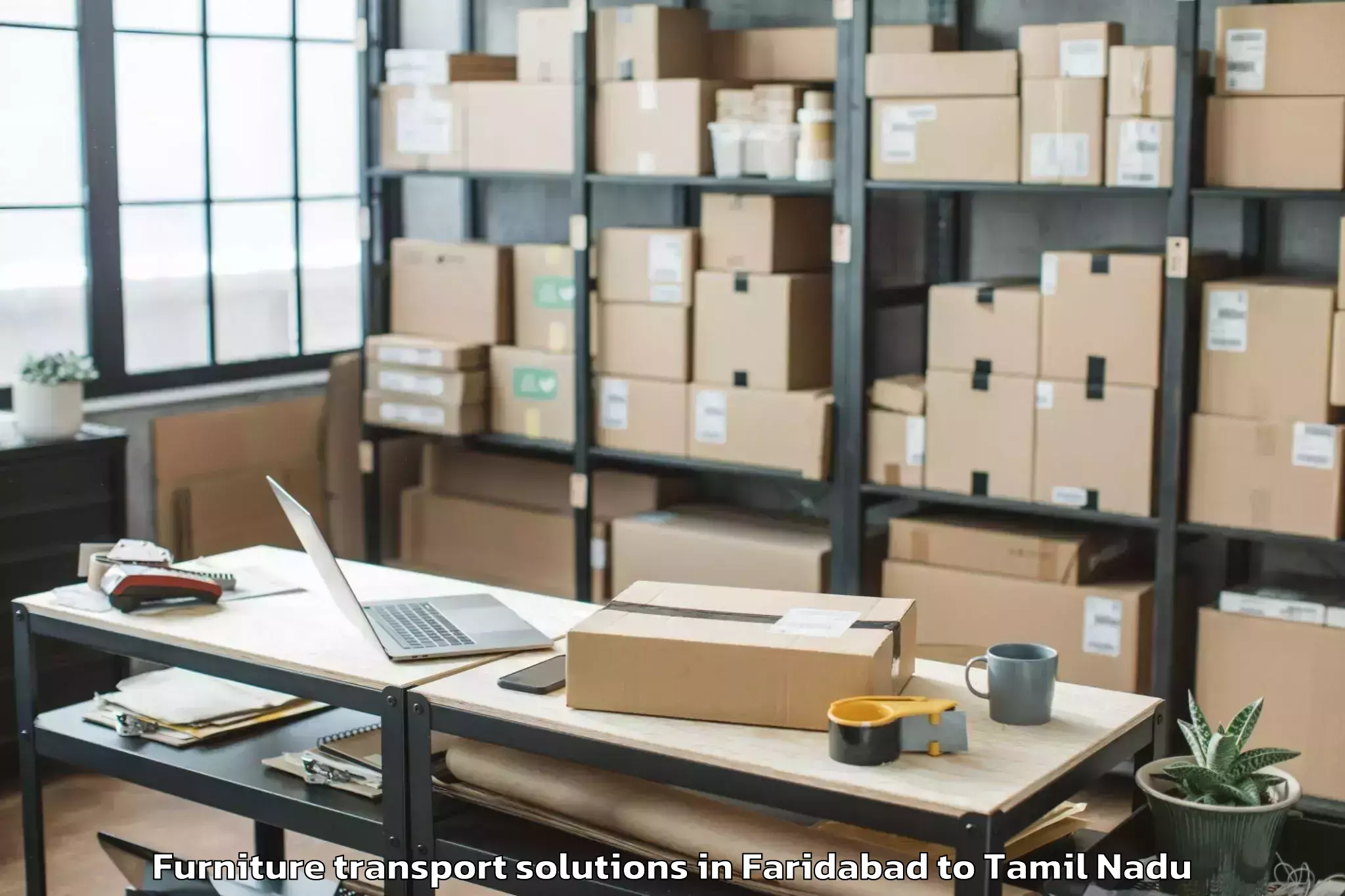 Affordable Faridabad to Kanchipuram Furniture Transport Solutions